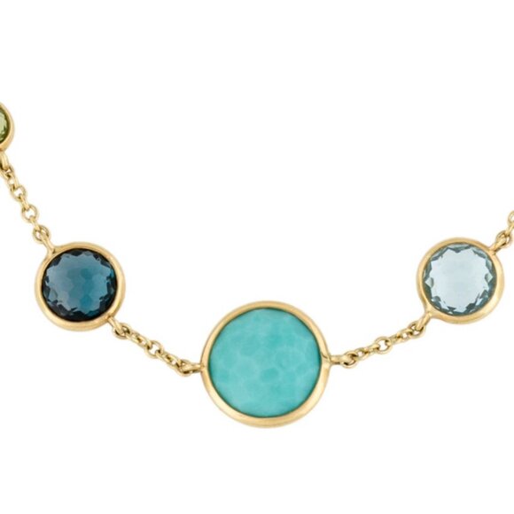 IPPOLITA 18K 750 YELLOW GOLD LOLLITINI 7-STONE LINK BRACELET - Picture 8 of 8